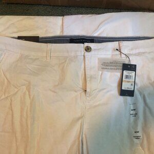 Tommy Hilfiger TH Flex Plus Size Hampton Chin White Pants Pockets Stretch 16W